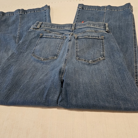 Spanx Seamed Front Wide Leg Retro 1970s style, Vintage Indigo Wash Pull On, L - Picture 7 of 13